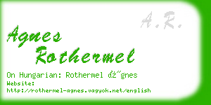 agnes rothermel business card